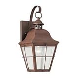 Sea Gull 8462-44 Colonial Styling Lantern Weathered Copper Width: 6 5/8 Height: 14 Extension: 7 1/2
