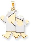 Big Boy Small Boy Charm, Yellow/White Gold