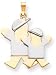 Big Boy Small Boy Charm, Yellow/White Gold