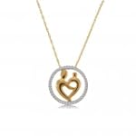 Yellow Gold Mother Child Circle Of Life Pendant Diamond $315.99
