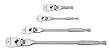 GearWrench 81230 Four-Piece Full Polish Flex Handle Ratchet Set