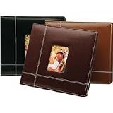 MBI Cross Stitch Series Bound Tabletop Photo Album, Solid Color Covers with a Stitch Design, Holds 200 4