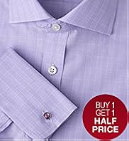 2" Longer Luxury Sartorial Pure Cotton Checked Shirt