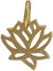 Tiny Cut Out Design Lotus Flower Charm in 24k Gold Plated Bronze, #7656