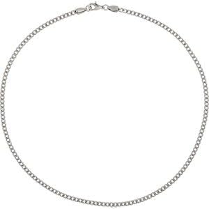 Stainless Steel/Gold Plated, 20.00 Inch, Stainless Steel Curb Diamond-Cut Chain 3.2mm, Necklace