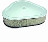 Air Cleaner Triangular 14x3 in. Carbs w/5 1/8 in. Neck Chrome Plated Ste Incl. High-Flow Flame Retardant Filter