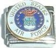 Clearly Charming Air Force Crest Seal Italian Charm Bracelet Link