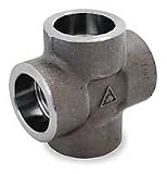 Industrial Grade 1MNT1 Cross, 1/8 In, Socket Weld, Black Steel