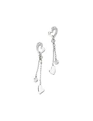 Pair 1/10Cttw 14K White Gold Diamond Heart Earring