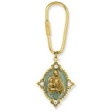 Gold-tone Madonna and Child Key Ring Fob