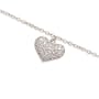 Anklet - Rhodium Over Sterling Silver with Pave CZ Heart