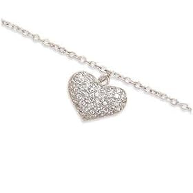 Anklet - Rhodium Over Sterling Silver with Pave CZ Heart