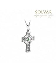 Sterling Silver Em & Cz Cross Pendant