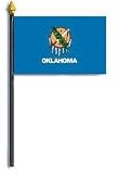 Oklahoma State Flag Rayon On Staff 4 in. x 6 in.