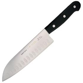 Asian Precision Granton Santoku, Polyoxymetholene Handle (ME1001K) Category: Asian... by Messermeister