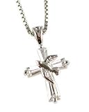 CZ Cross & Dove Necklace