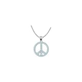 Large aqua peace sign symbols 18" necklaces,Genuine Austrian Crystal