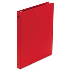 Basic Vinyl Round Ring Binder 1/2in Capacity Red