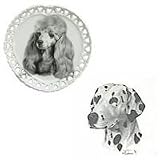 Dalmatian Heart Shaped Plate, Porcelain by Rosalinde (8' diameter)