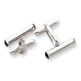 Sterling Silver Black Enameled Cuff Links