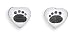 CleverSilvers Heart Stud Earrings with Paw Prints