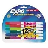 Expo Low Odor Dry Erase Pen-Style Markers, 12 Colored Markers(86603)