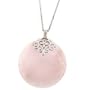 Sterling Silver Genuine Rose Quartz Medallion Pendant