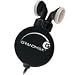 Tangle Free, One-Way Retractable Headphones - Black