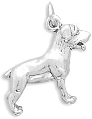 Sterling Silver Standing Rottweiler Charm