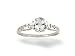 14K White Gold Genuine Oval White Topaz and Diamond Filligree Ring