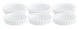 HIC Porcelain 4-by-1-Inch Round Quiche Dish, Set of Six