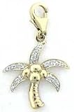 Palm Tree, 14K Gold Diamond Charm