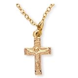 14K Gold Filled Cross and 13-inch Chain for Children