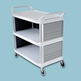 3-Shelf Busing Cart, Enclosed on 3 Sides, 300 lb capacity 40 5/8x20x37 13/16, Cream, EA