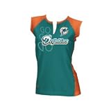 Miami Dolphins NFL Womens 2 Tone Split Neck