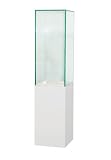 Diamond Sofa 60-Inch Glass Tower Display with Hand Carved Pedestal Base