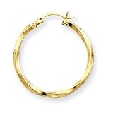 14k Polished 2.5mm Twisted Hoop Earrings