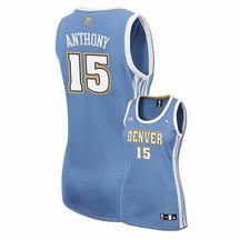 adidas Carmelo Anthony Denver Nuggets Women's Fashion Jersey-Light Blue (Medium)
