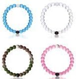 I-LOK-AI hark Classic Silicone Beaded Bracelet Bangle 4 sizes (Medium,White+Blue+Pink+Camo)