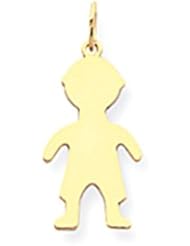 14k Plain Small .018 Gauge Engravable Boy Charm