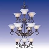 Pacific 12-Light Tiered Chandelier - Country Stone