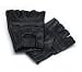 Sports : Lederhandschuhe, fingerlose Handschuhe aus Leder, Schwarz S - XXL