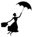 Mary Poppins WHITE Vinyl Car/Laptop/Window/Wall Decal