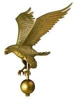 Whitehall Large Flagpole Eagle Gold Bronze - 00807