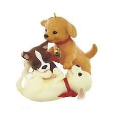 HALLMARK KEEPSAKE 2015 MEMBER EXCLUSIVE---25th ANNIVERSARY PUPPY LOVE ORNAMENT
