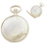 Charles Hubert Classic White Dial Pocket Watch with Curb Chain and Belt Clip XWA845