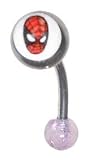 Eyebrow Eye brow body jewelry piercing bar Spiderman super hero Ring