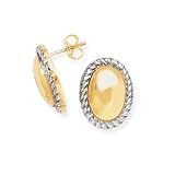 14K 2-TONE OVAL EARRINGS