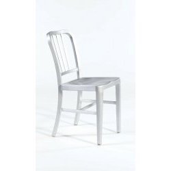 Euro Style Cafe Aluminum Side Chair, Matte Aluminum, Set of 2