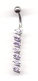 Twist Dropper Navel Bar in Amethyst